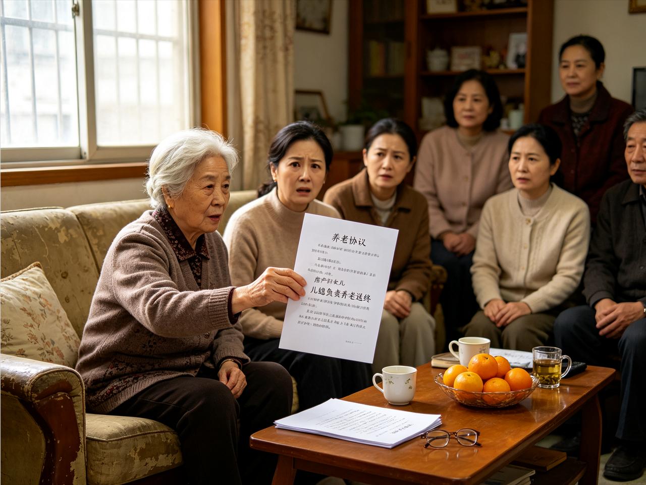 婆婆让我签一份协议：她的房子归女儿，我必须给她养老送终，我只问了她一句话婆
