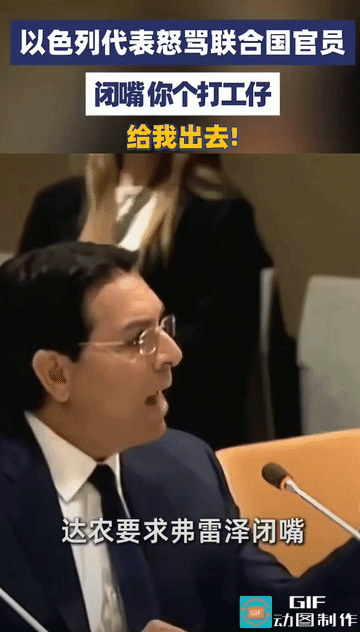“闭嘴，你个打工仔”！以色列彻底掀翻外交体面联合国会场上演惊人一幕！庄严的国