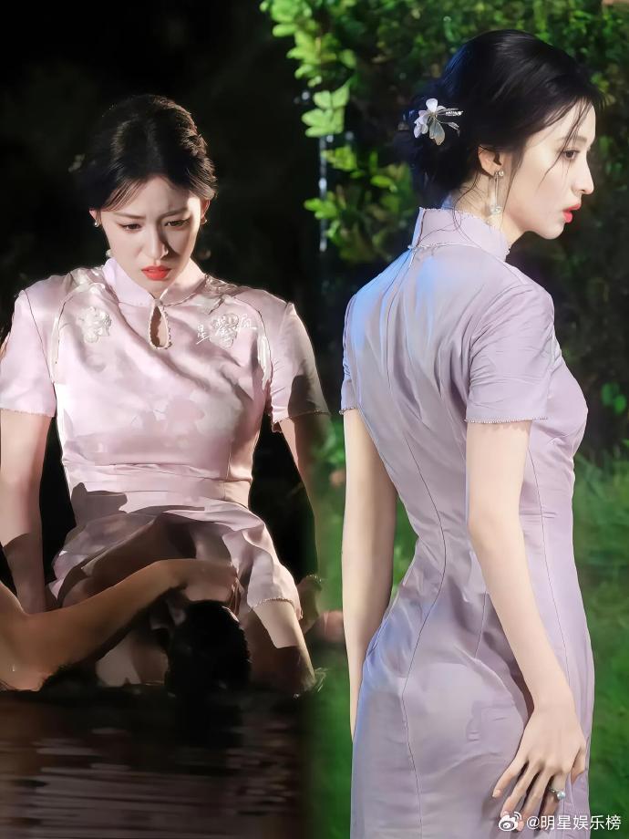 王楚然旗袍，这种藏而不露才能更显出成熟女人的身材​​​