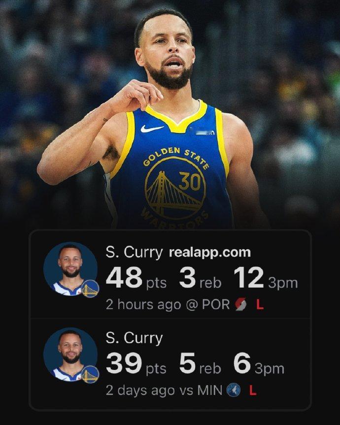 怪库里？库里复出，勇士2连败！对阵森林狼：28投14中，39分，6个三分球