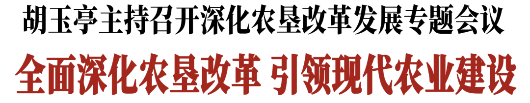 胡玉亭主持召开深化农垦改革发展专题会议