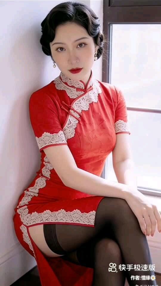 这身旗袍搭配太有气质了！