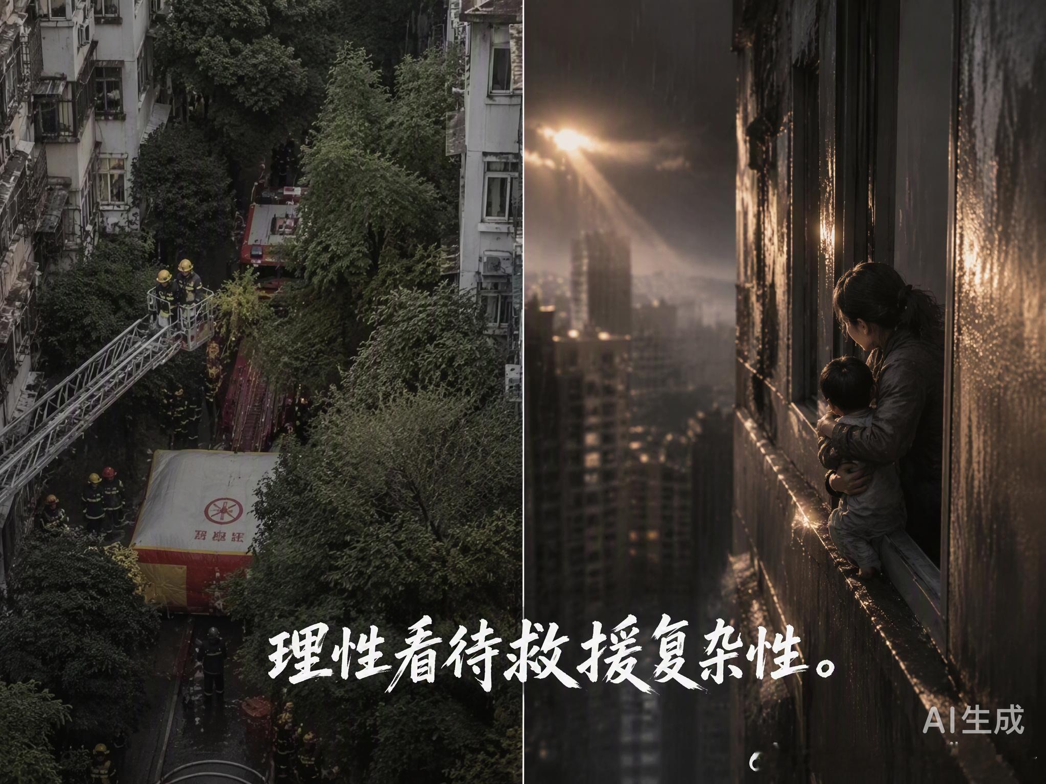 连云港母女悬空半小时连云港火灾母女坠楼事件看得人揪心。网传“救援不力”的质疑声
