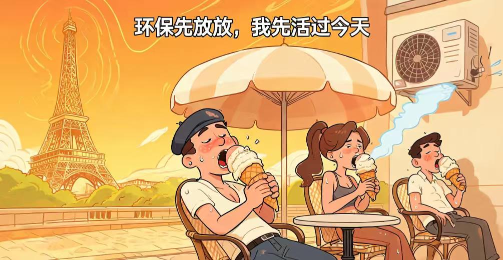 40度高温下，法国人的环保信仰崩塌了？当巴黎气温飙升至40.9摄氏度，刷新当地