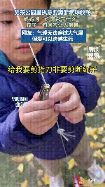 山东一名女子带儿子到公园玩，儿子看中了一款氢气球，央求女子给他买，女子无奈只能答