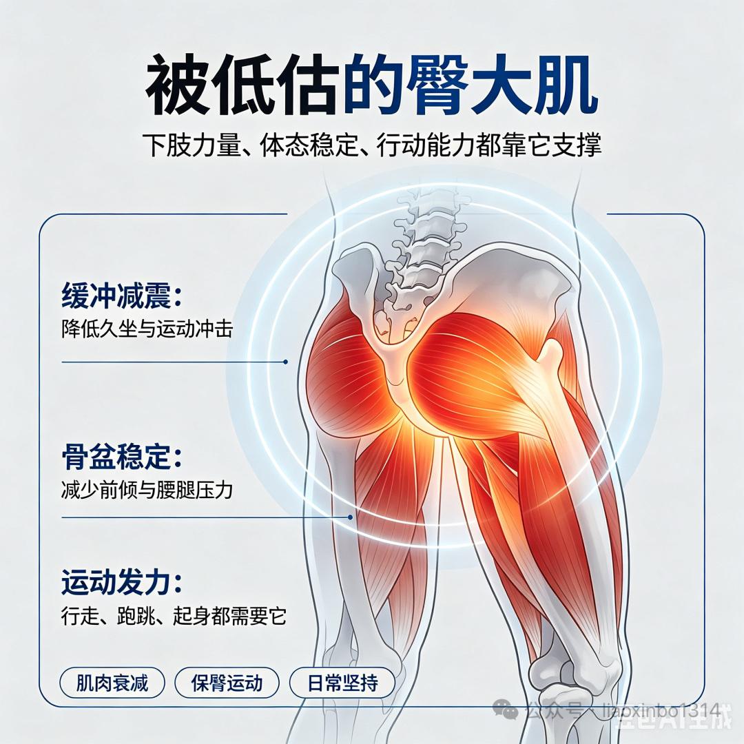 【再论臀大肌：被忽视的肌肉衰减重灾区，“保臀”刻不容缓】很多人误以为肌肉衰减是遥