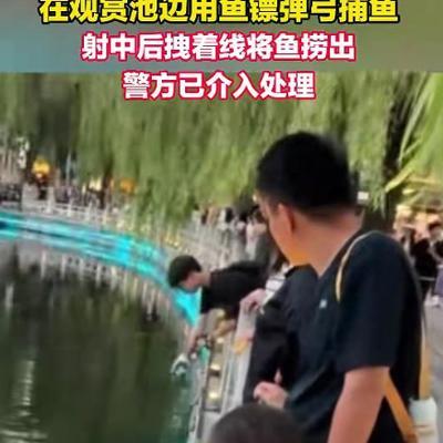 "胆子也太大了！"山东济南曲水亭街，一名男子竟然众目睽睽之下，用上了专业的捕鱼工