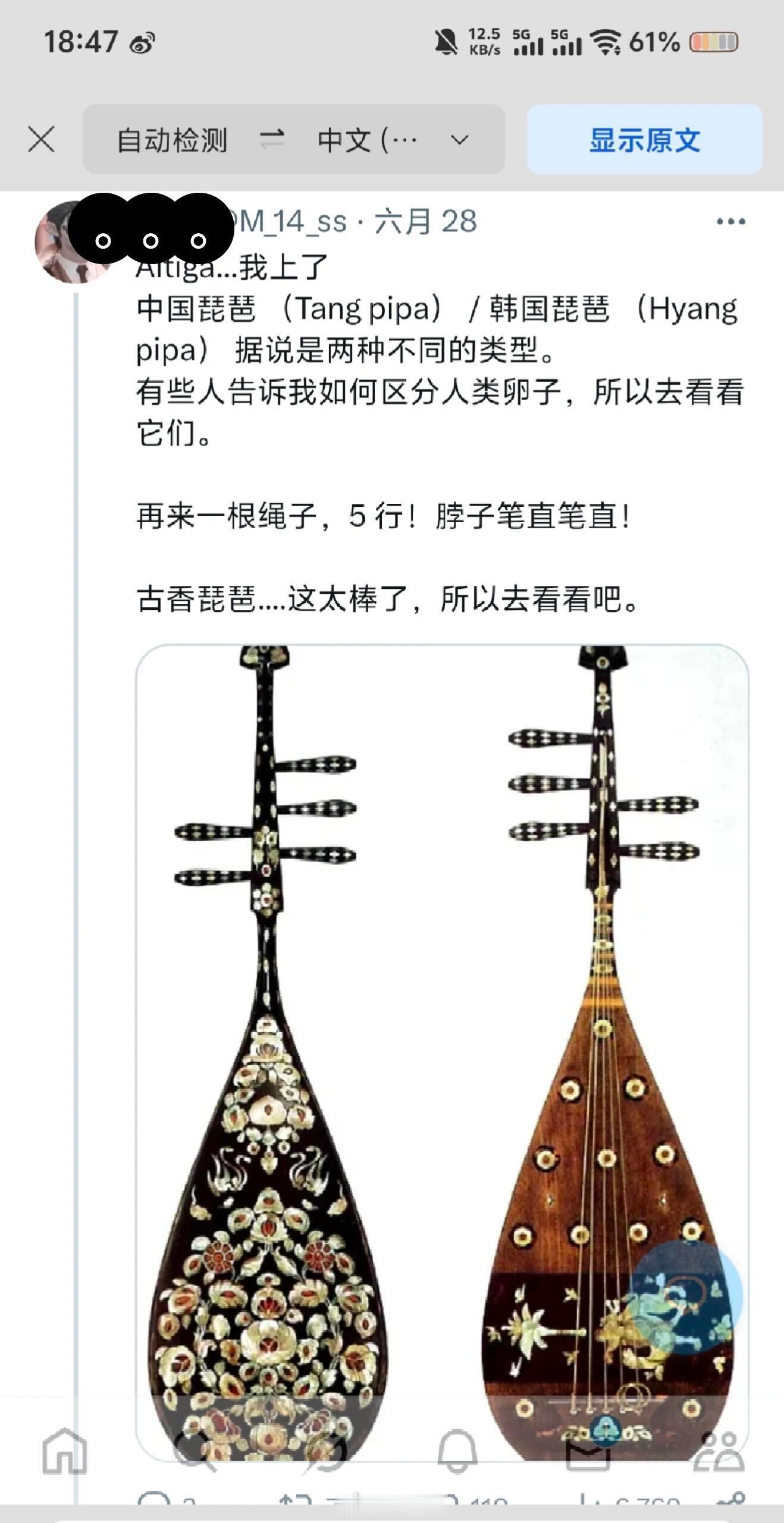 韩国人说琵琶是韩国乐器。偷武侠顺便偷乐器，这下琵琶也成了韩国的了…我很好奇韩国的