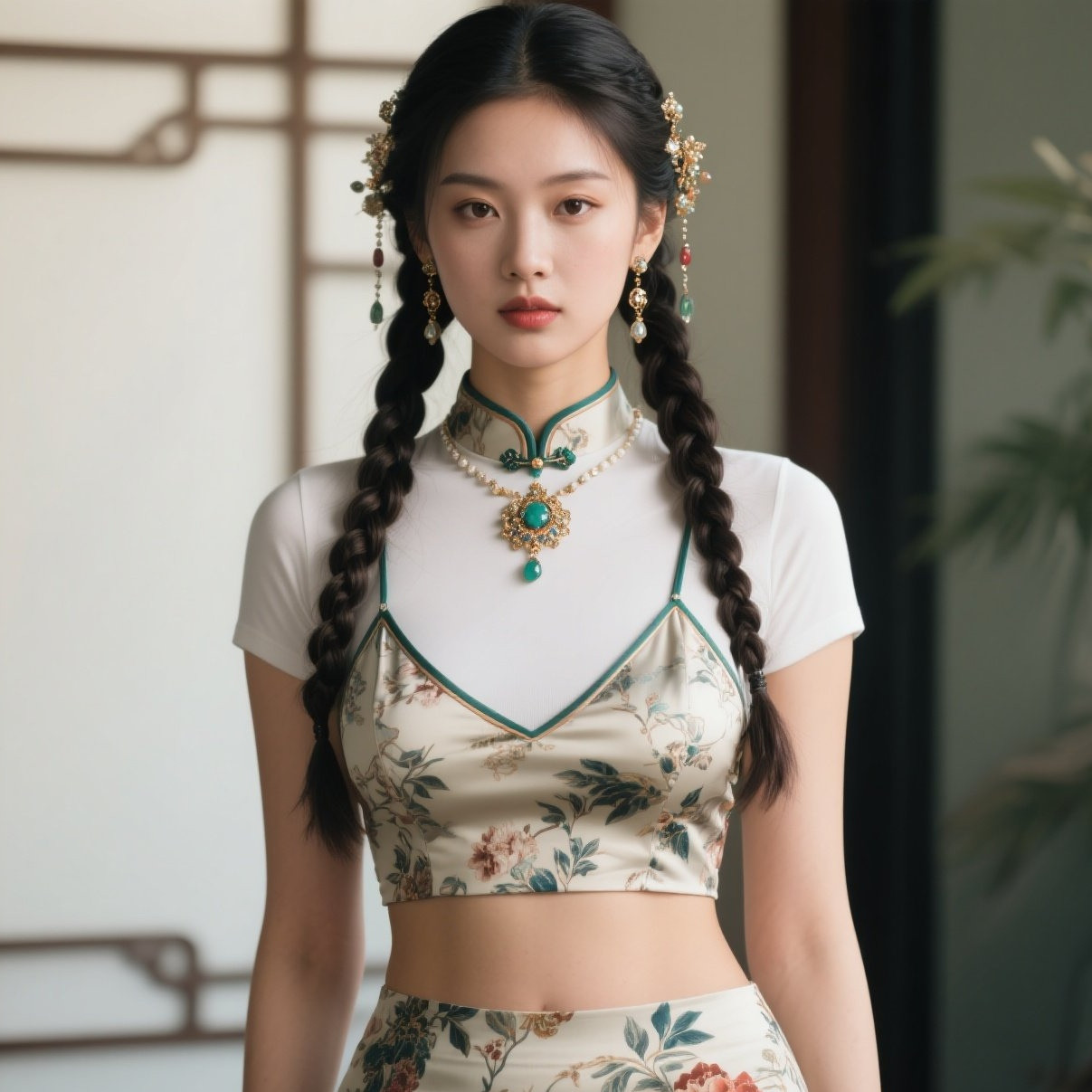 少妇旗袍韵悠长，珠圆玉润最芬芳