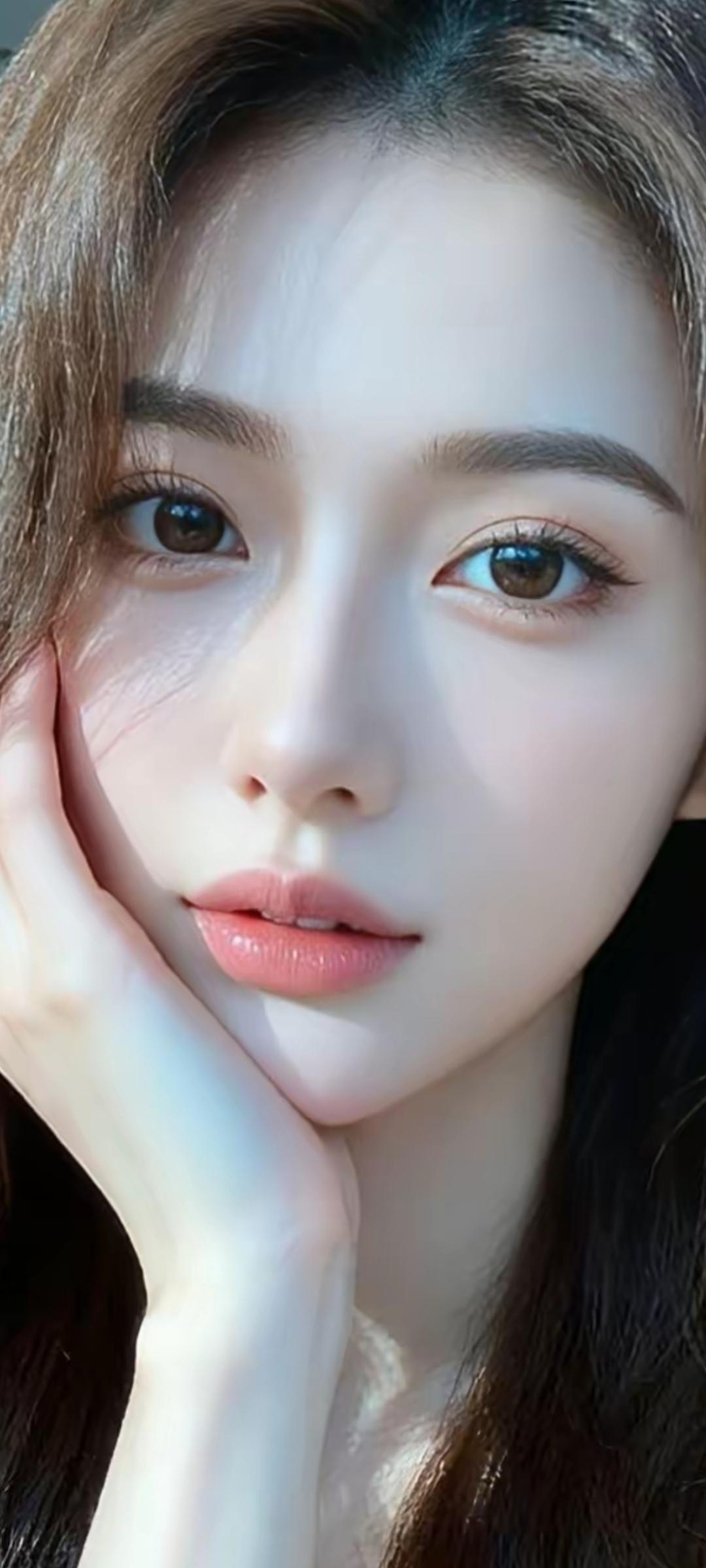 温柔甜美的少女，浅笑盈盈，散发着自然的光彩。