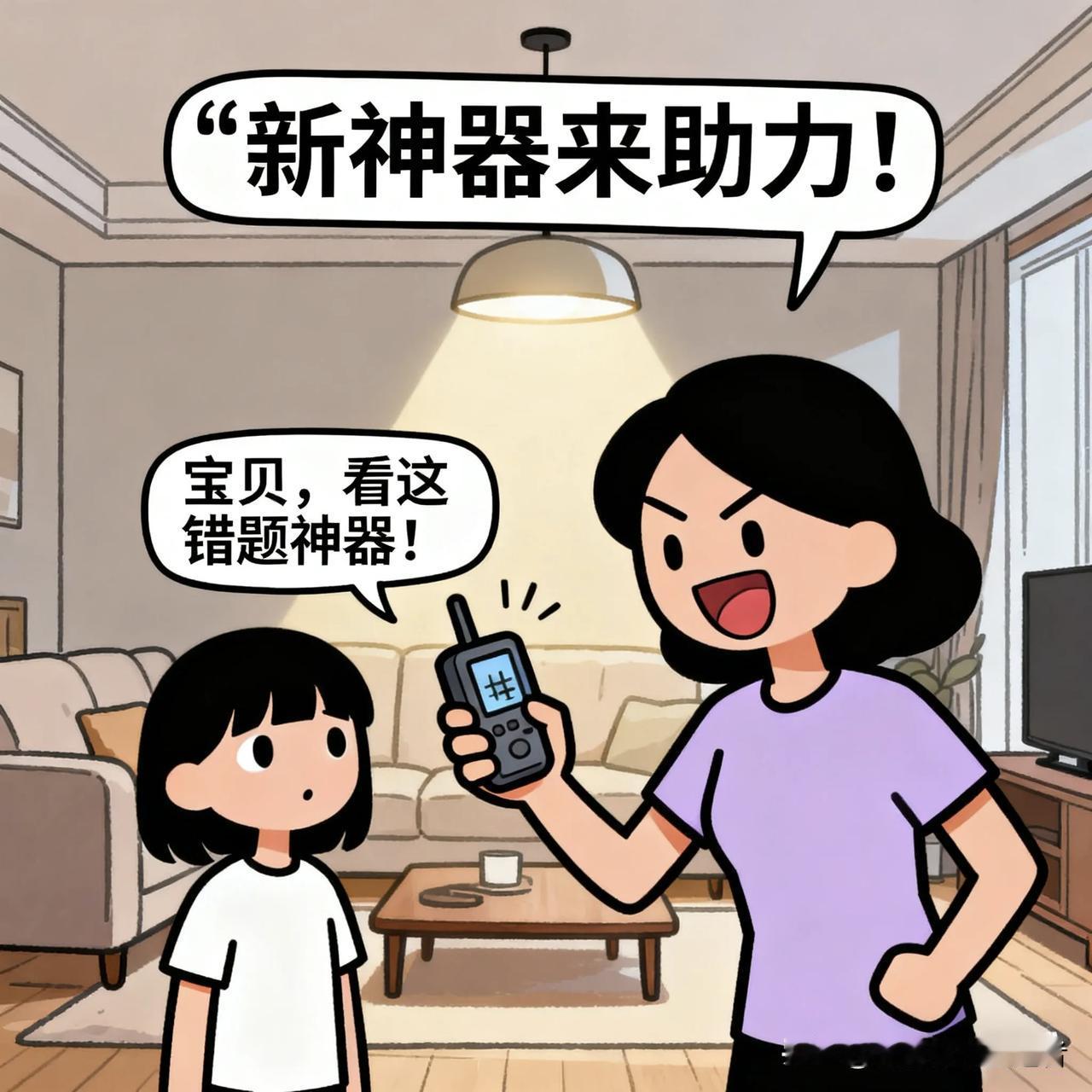趣味漫画：999元错题神器半月零记录，我惊喜：全掌握了？女儿：机器放学校没带。