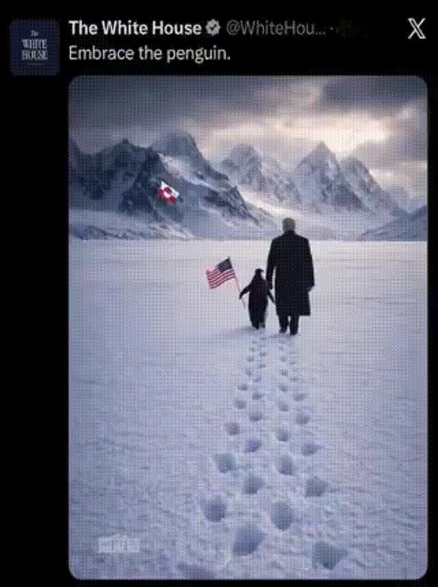 格陵兰岛人立即展开反击，他们制作了一段视频，在视频中，几只北极熊冲上前，将特朗普