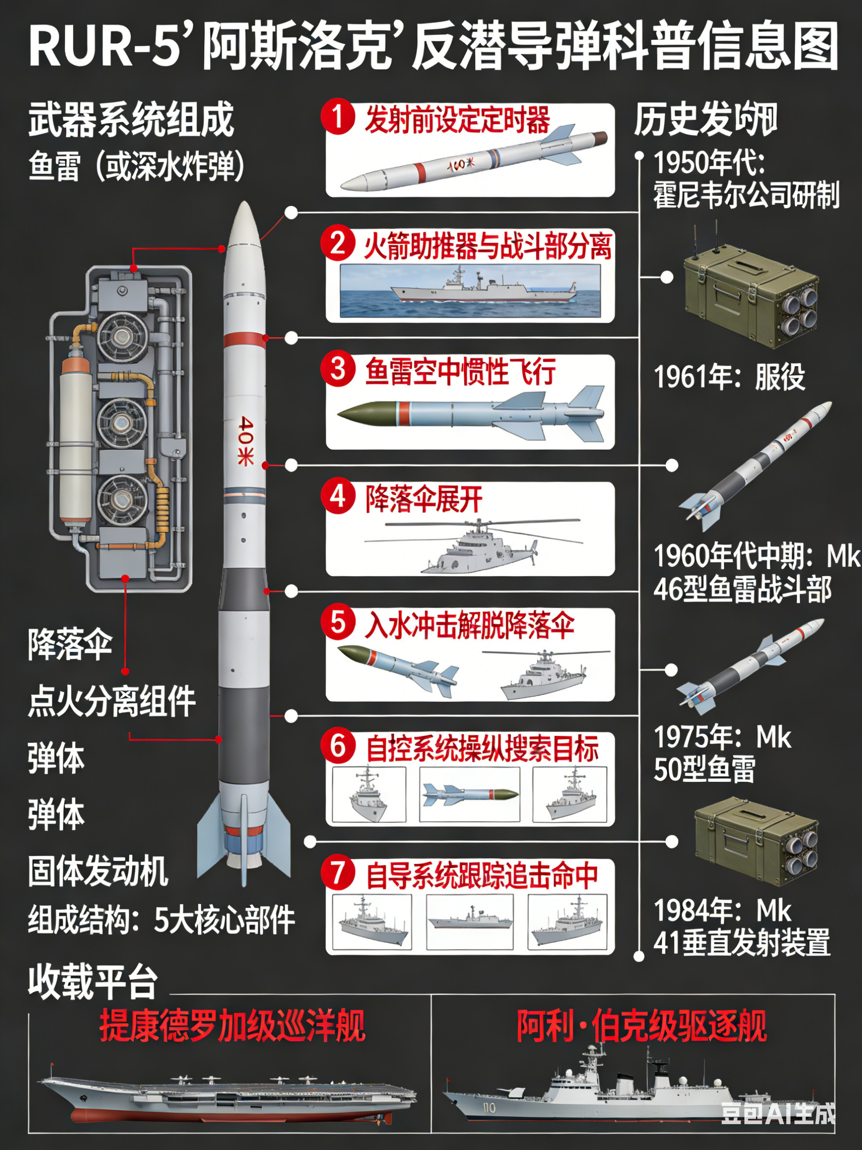 军事ai新视野RUR-5“阿斯洛克”反潜导弹RUR-5“阿斯洛克”（ASROC