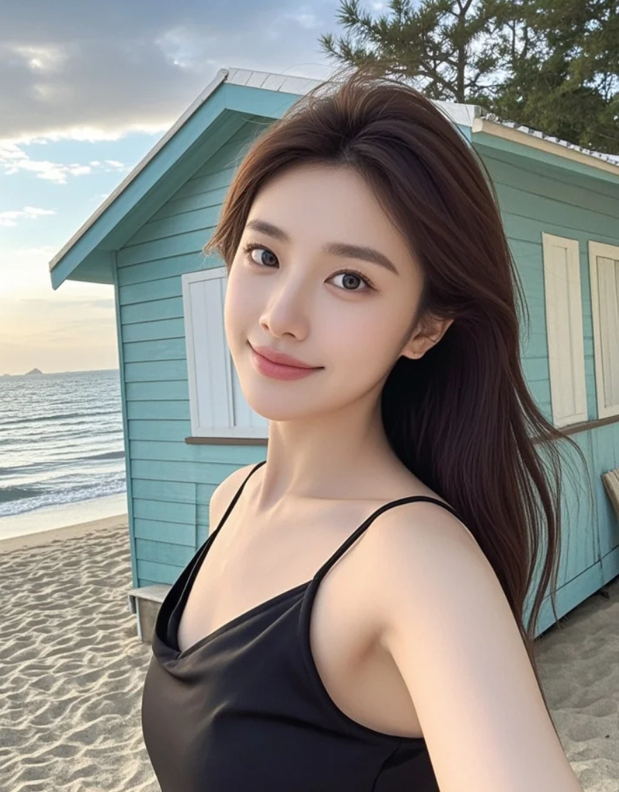阳光海浪配长发，我美吗？