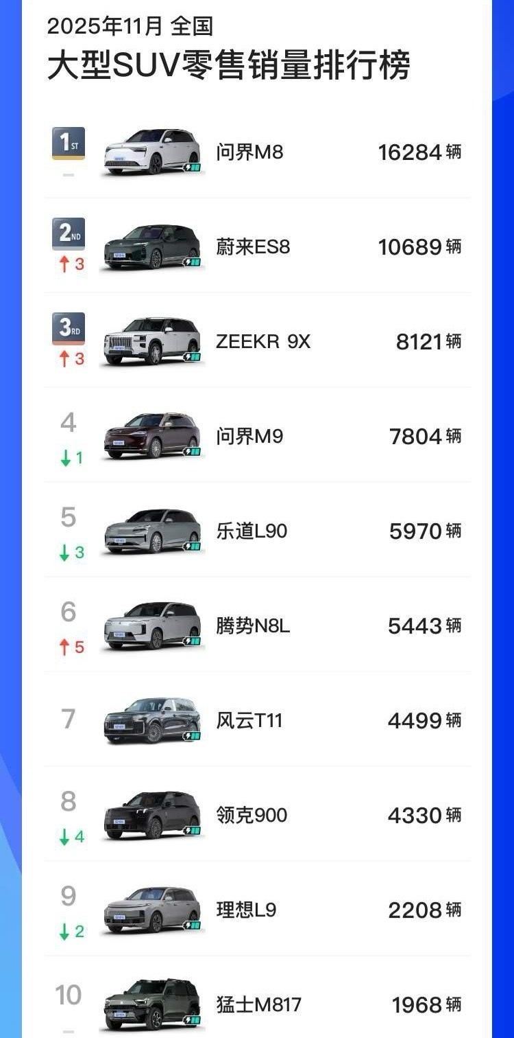 宝马X5还是老当益壮，依然能排第五……要是没有这些新造车品牌，X5一个月卖个3