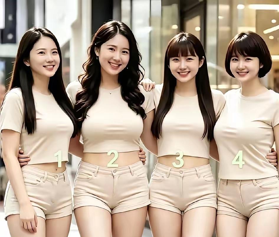 四个大美女，彩礼都一样的情况下，你喜欢几号做媳妇。我就喜欢3号，眠缘很深，不胖不