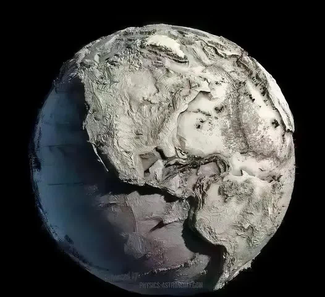 如果地球被抽干海水，看起来会是什么样？其实，地球最高处和最深处加在一起，