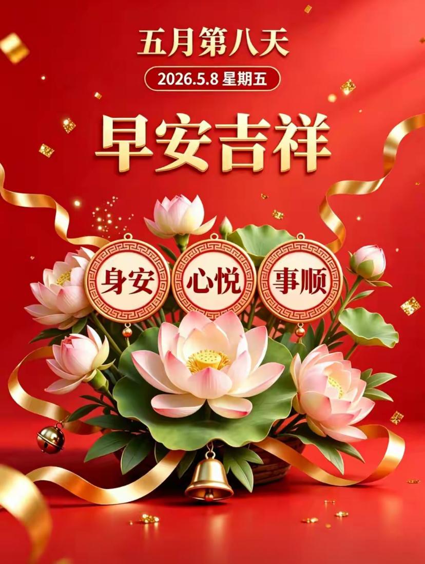 🌺☘️2026./5.8.初夏安康.喜乐顺遂🌺☘️🌻晨光洒满吉祥路，
