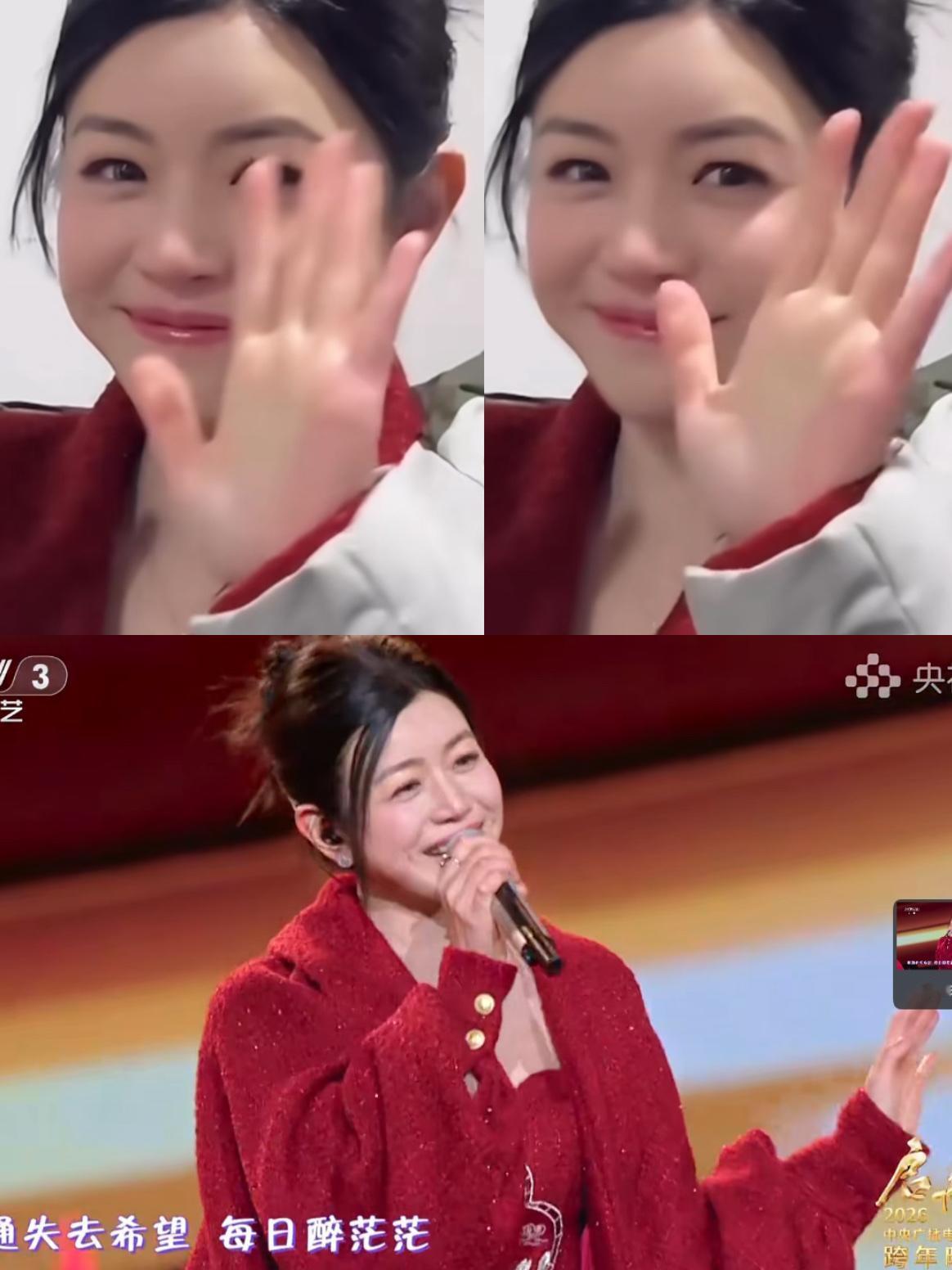 天呐，我朋友去了央视跨年晚会现场，​她给我拍了陈妍希的照片，​她说陈妍希