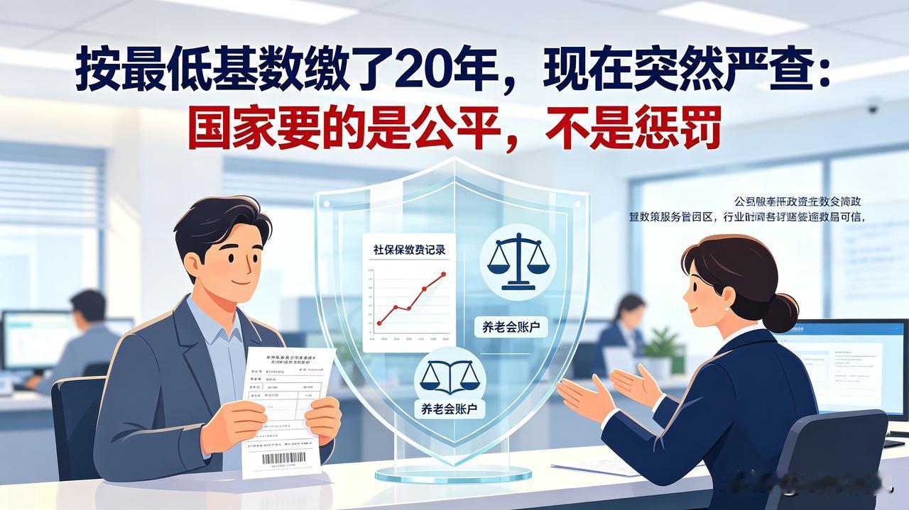 按最低基数缴了20年，现在突然严查：国家要的是公平，不是惩罚这是最让人纠结的
