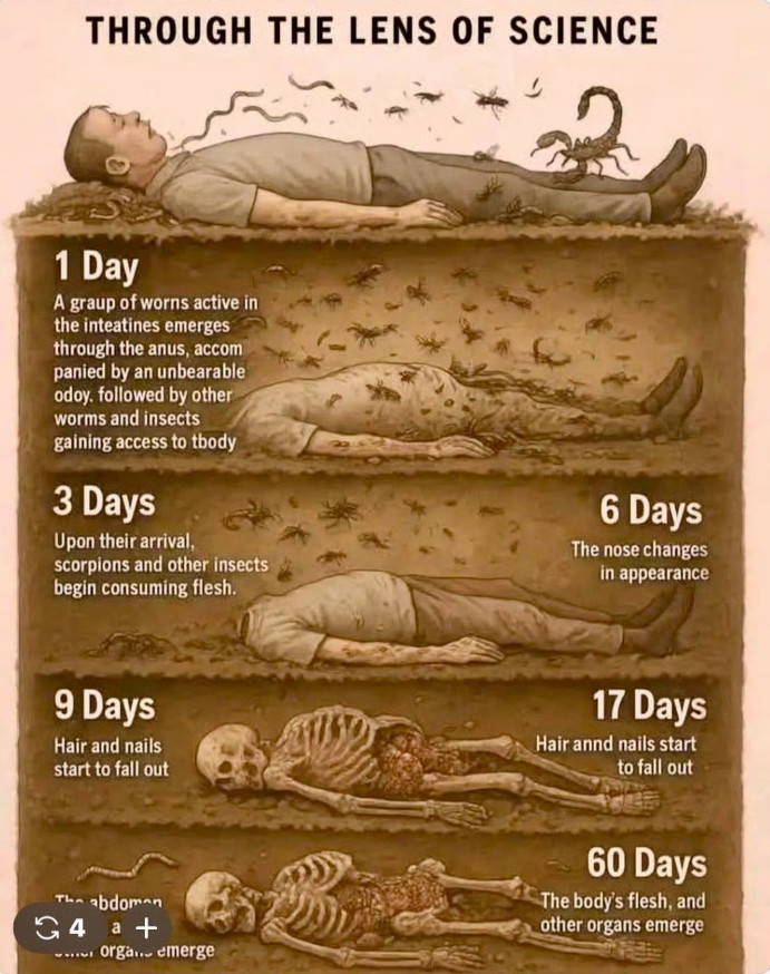 人的尸体，是其他微生物的盛宴。