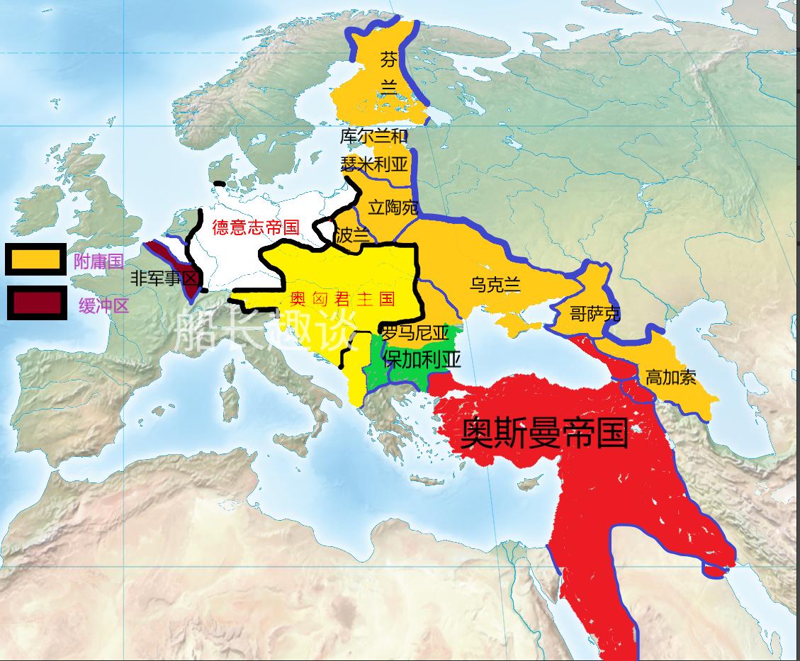 1914年奥匈对塞尔维亚宣战，一战爆发。随后德意志，法兰西，不列颠，俄罗斯都卷入