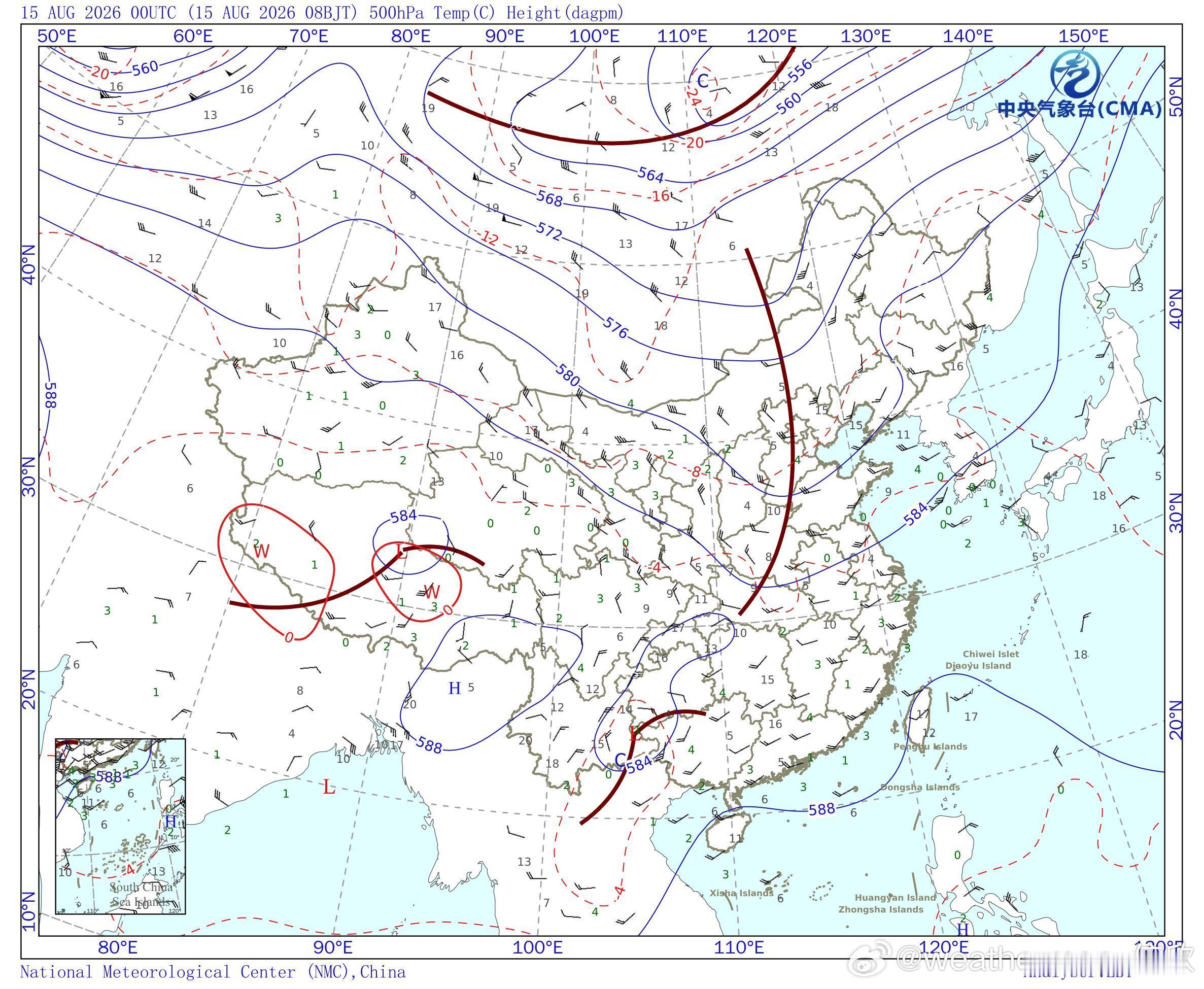 【强降雨和强对流】今天08-14时，我国降水分布比较零散。云南南部因为季风气流影