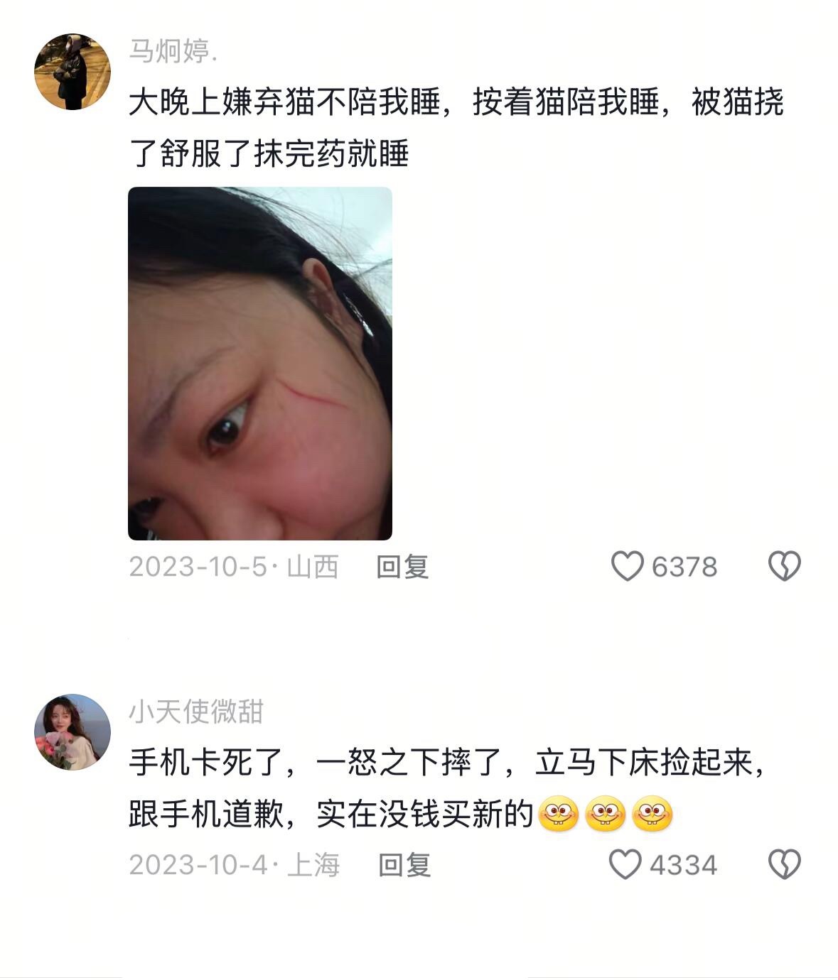 被猫挠了舒服了，抹完药就睡