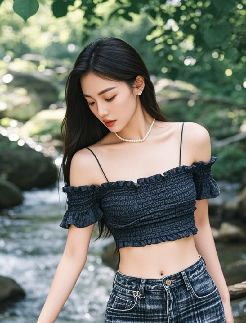 水声潺潺，她站在光影交错的梦里