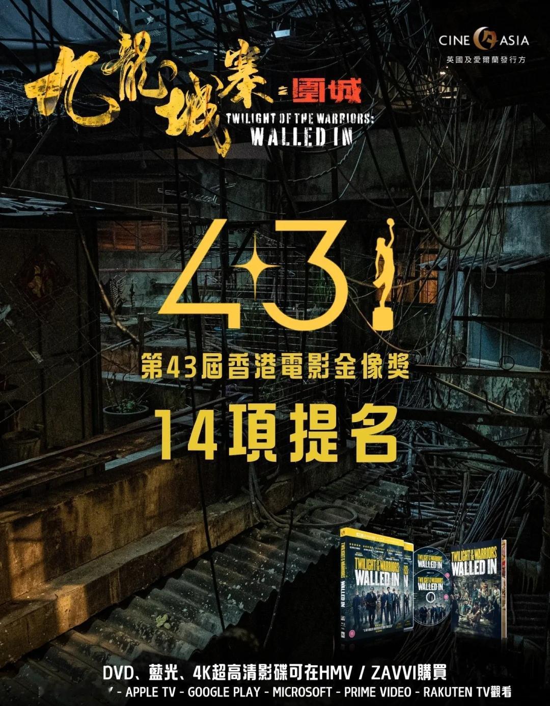 《九龙城寨之围城》获香港金像奖14项提名！激动人心的好消息！🤩《﻿九龙城寨