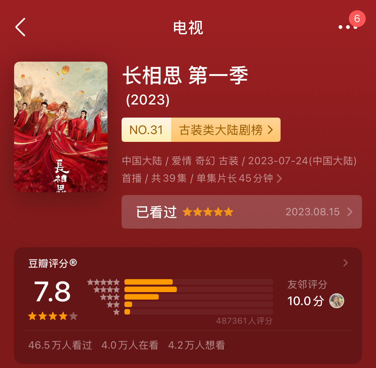 我紫这几部剧豆瓣分型分布都差不多哦