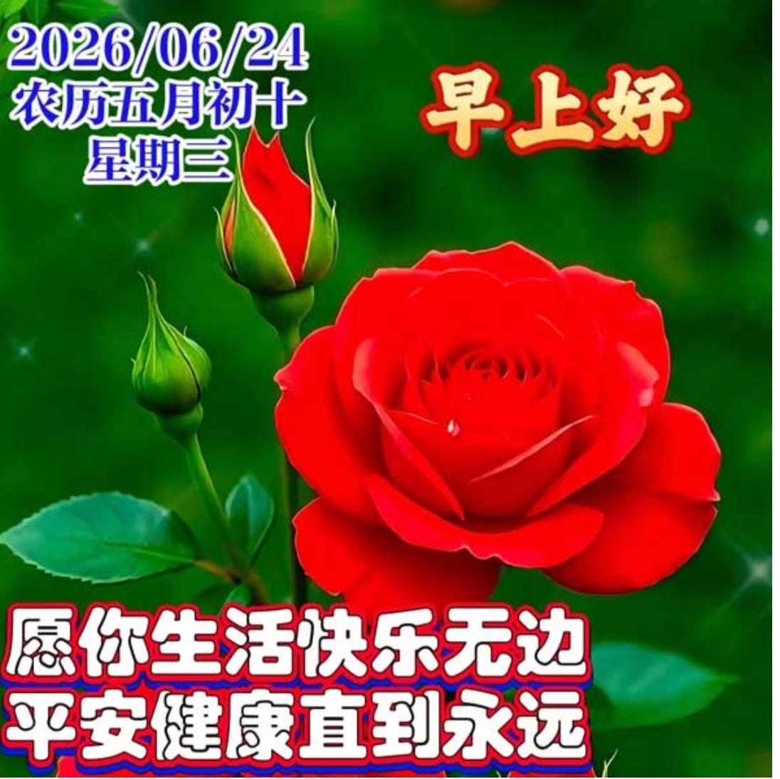 岁月匆匆又一天，春夏秋冬一季季；清晨问候祝早安，真心祝福你健康；人生难得
