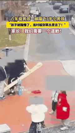 震惊！7岁男孩被六年级哥哥无端踹飞，父母怒了：家长教育失责，孩子成长路上的警钟！