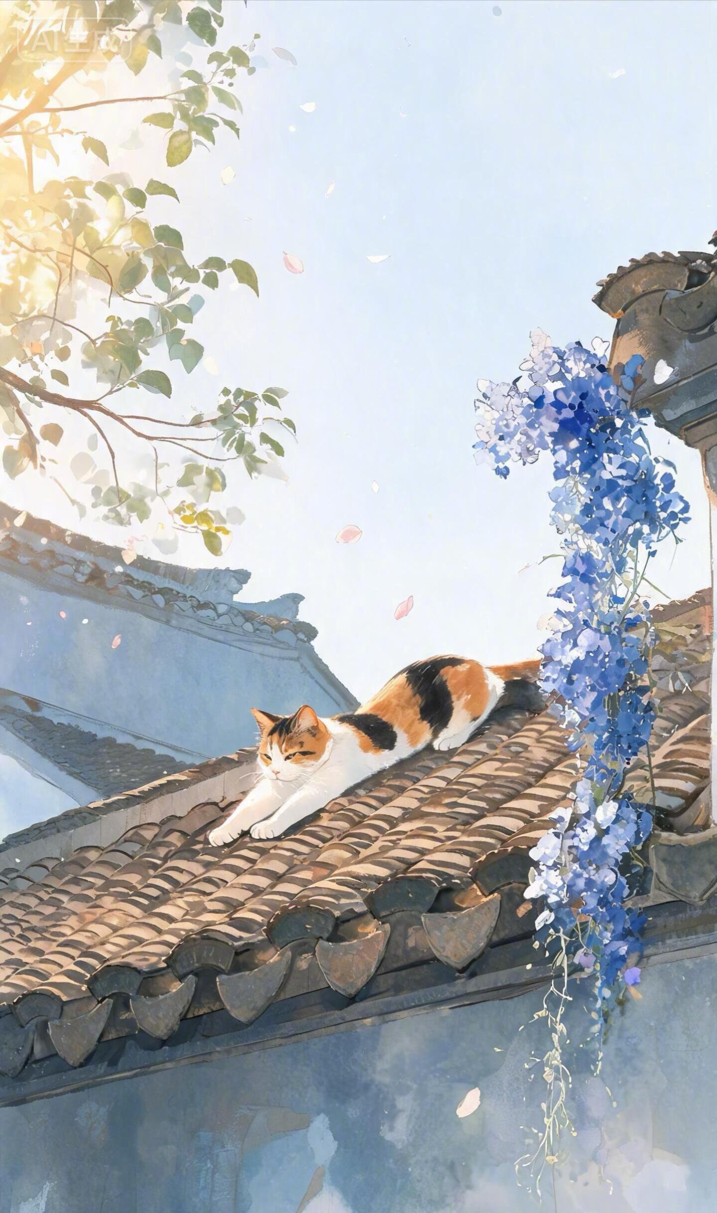 屋顶上的小猫咪🐱
