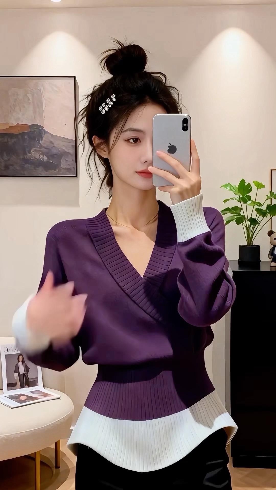 针织打底温柔穿搭上衣穿搭每日分享穿搭