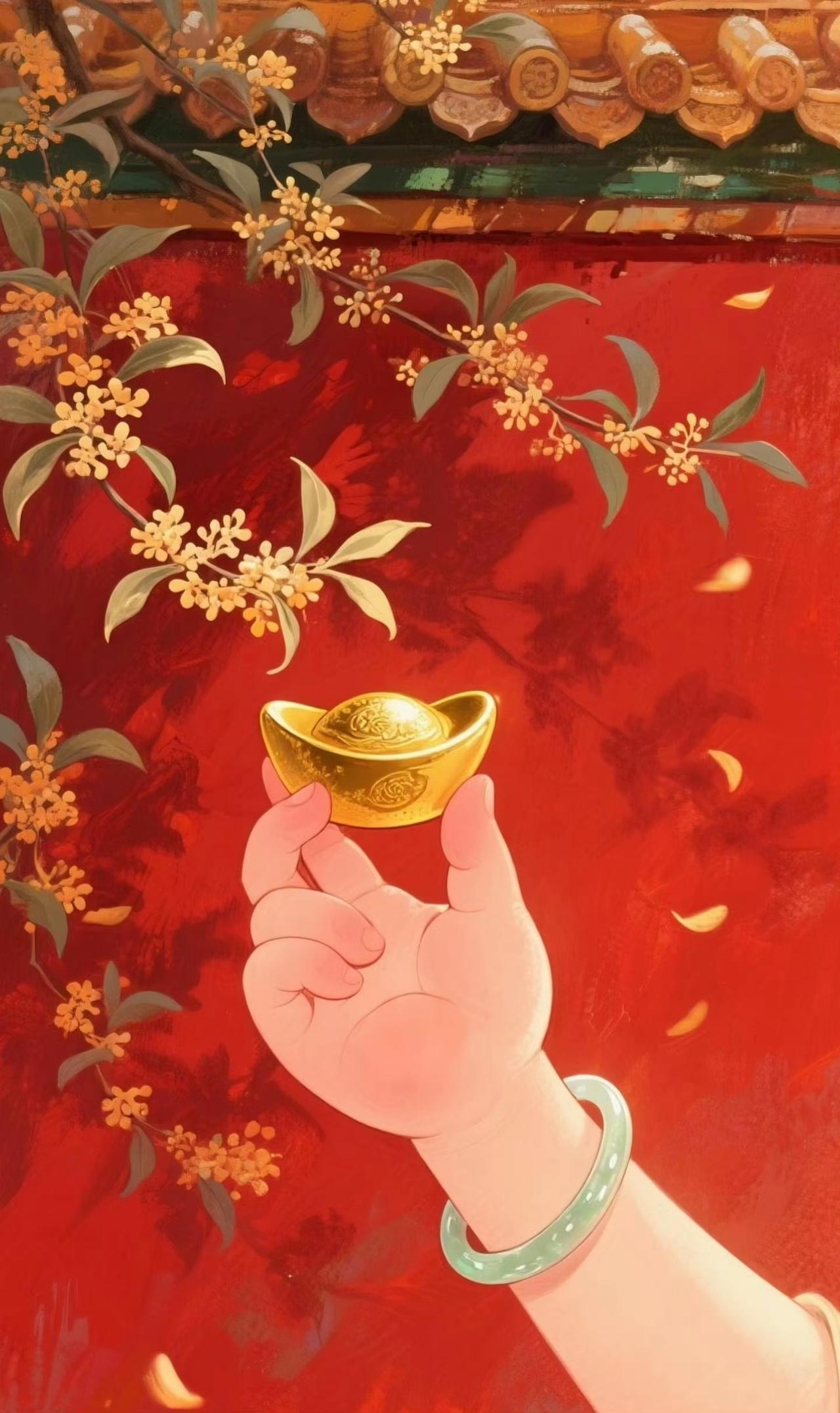 “手捧元宝，万事皆好…”​​​