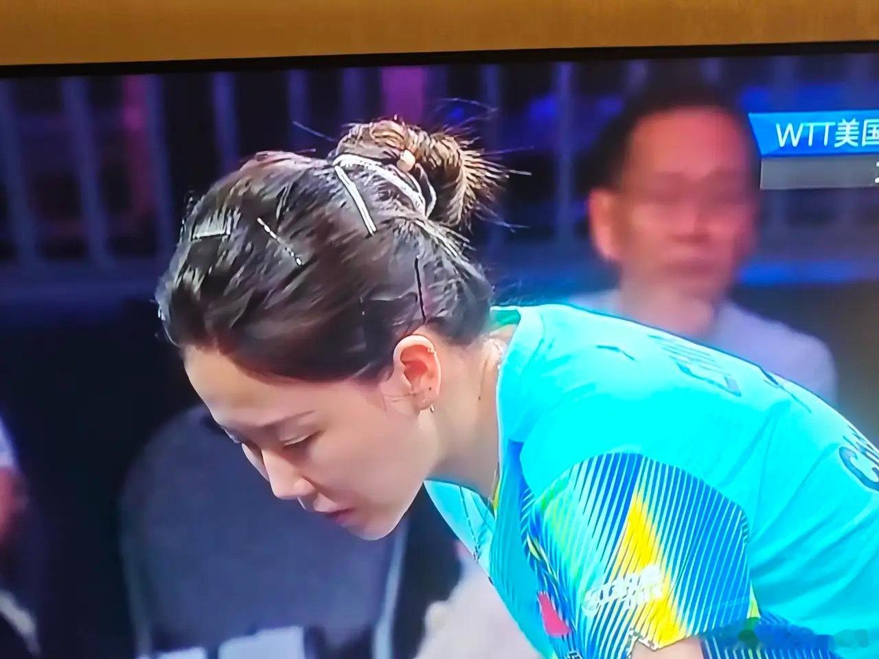 陈幸同演技太好，对手不解风情美国大满贯赛，陈幸同比赛时换了一个新发型，