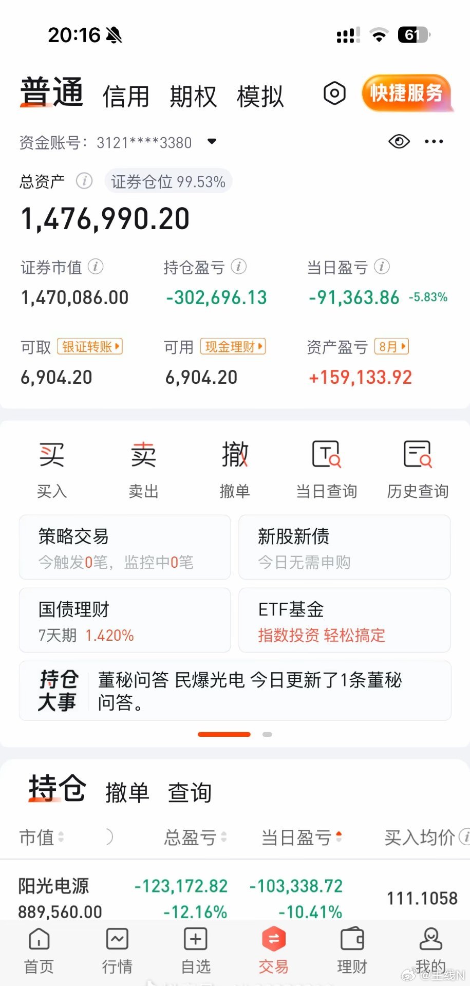 阳光电源，很难上去了……也不知道咋想的​​​