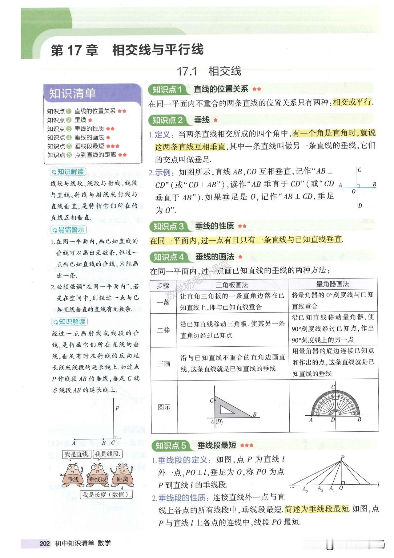 初一数学培优——相交线、平行线重要知识清单总结