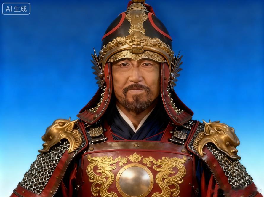 尝试了一下给抗倭英雄戚继光的画像改成现代风格的盔甲样式。图一是AI修改后，图二是