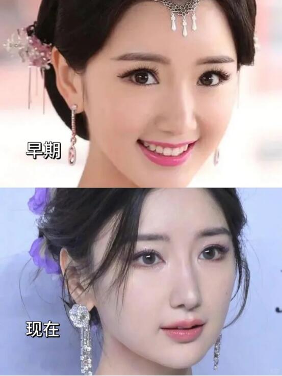 毛晓彤最早期的风格是甜美可爱，让人印象深刻的是她双灵动的大眼睛。现在的她是御姐风