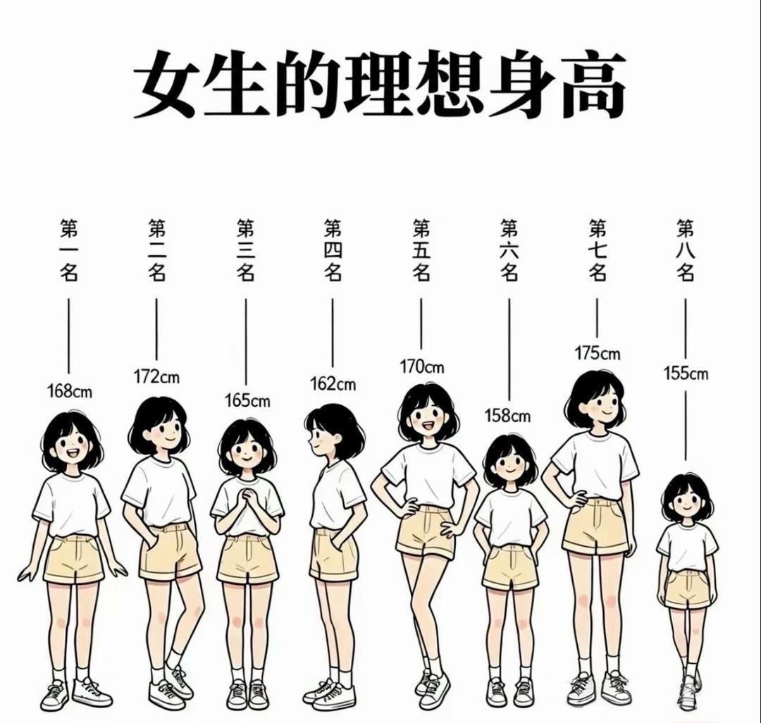 说实话在你的眼中女生的身高多少才是你的理想身高？当然，大高个1.9米以上的男生除