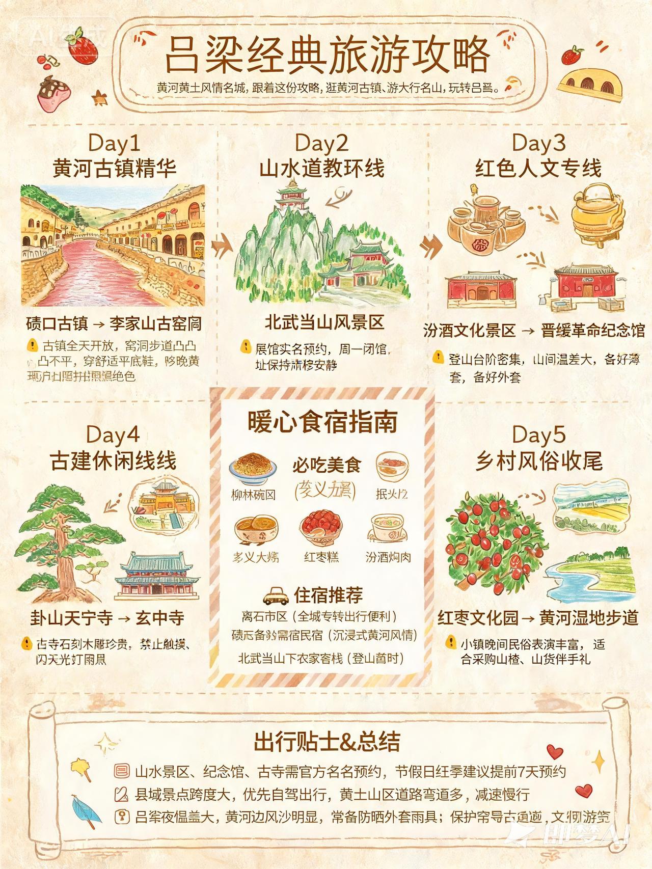 山西长治经典旅游攻略信息图：Day1市区上党人文精华：上党门→长治博物馆→观