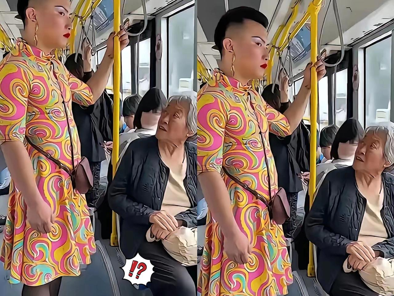 你说怪不怪！现在啥地方都能撞见这类人，一身红妆艳抹晃悠街头，说是潮流吧看着