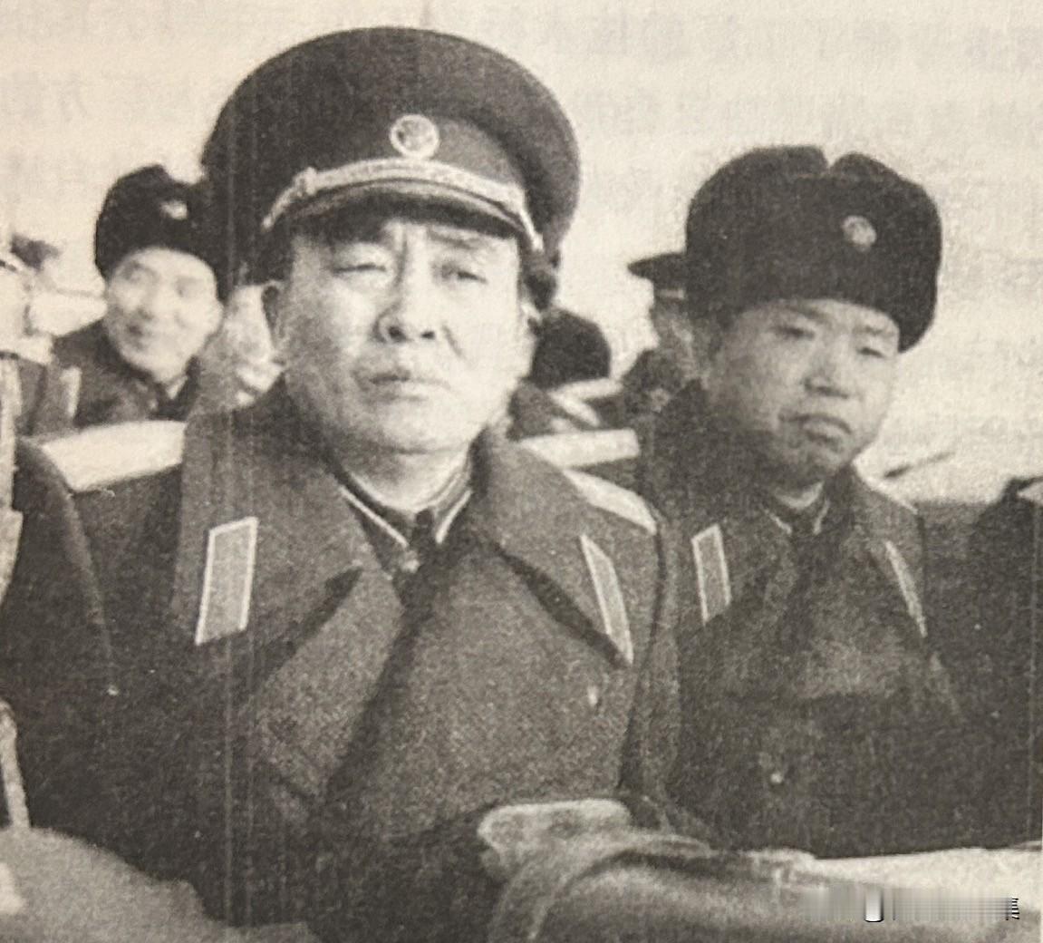 1955年11月，王树声（前左二）同谭政（前左一）在旅大观有抗登陆军事演习。朝鲜