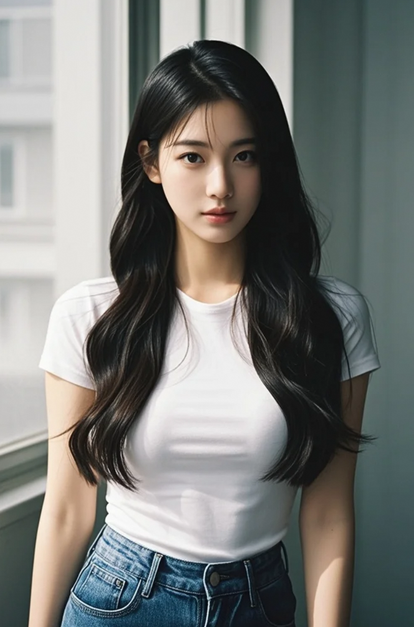 窗影下的温柔：遇见这位长发少女