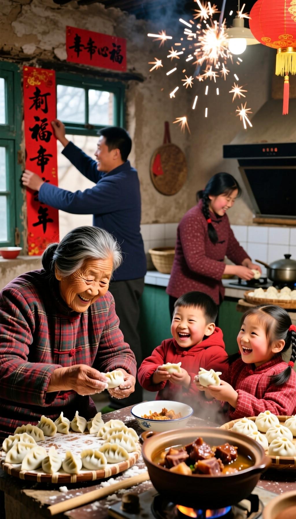 团圆饭时光真的太美好，笑语盈盈间幸福都要溢出屏幕。上次过年吃团圆饭，一大家子围坐