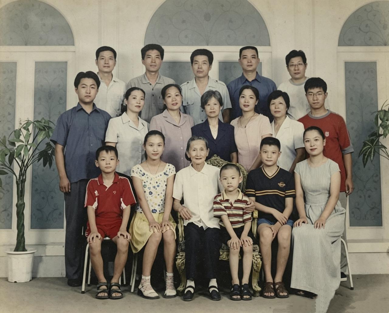 下图一是杨靖宇（原名马尚德）将军后代的全家福，前排居中老人为杨靖宇的儿媳方秀云，
