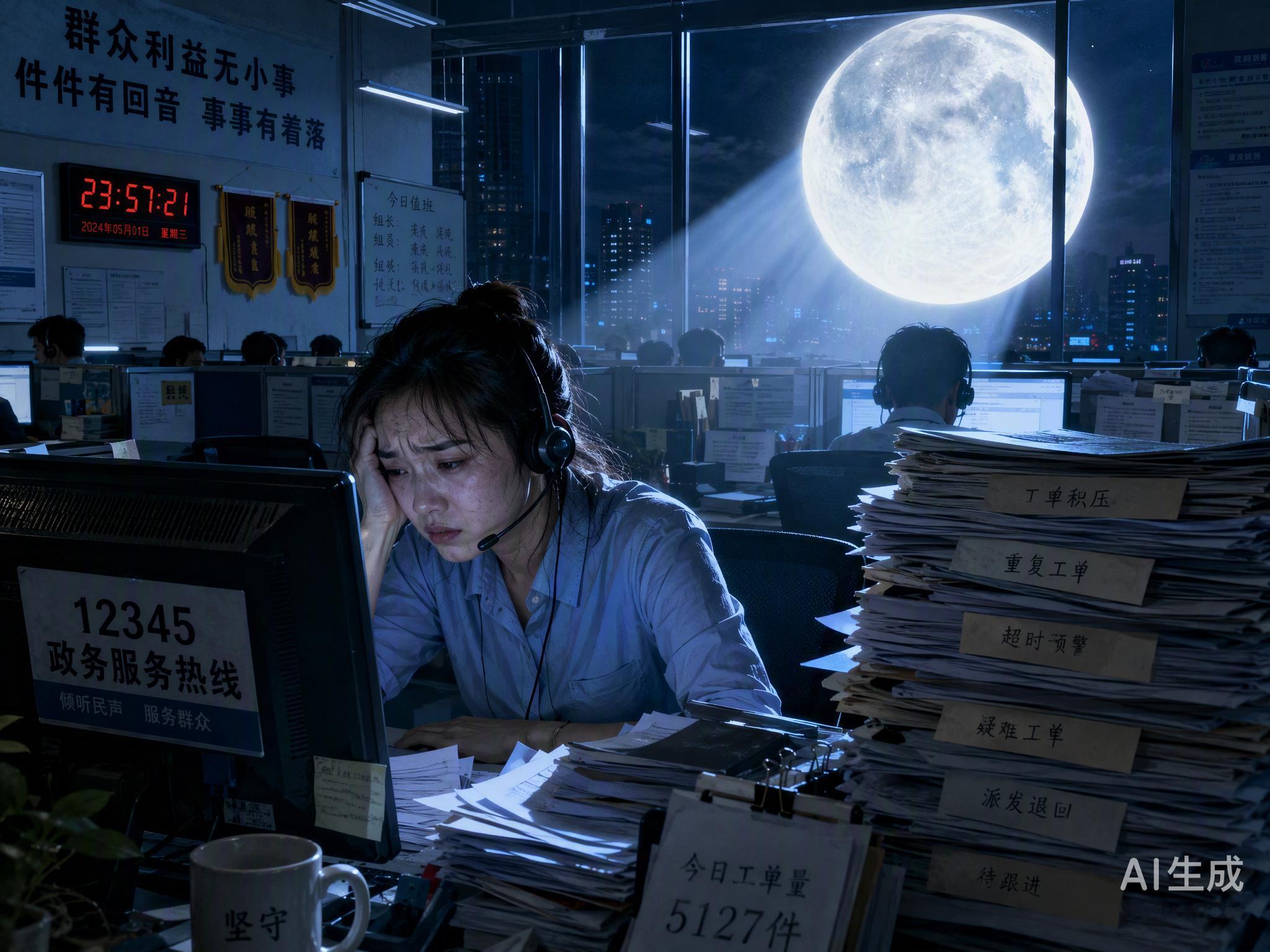 拨打12345热线投诉月光太亮，这听起来像是个段子，却在基层真实上演。当接线员面