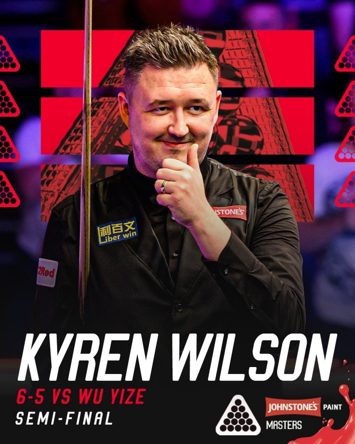 斯诺克大师赛半决赛-威尔逊6-5战胜吴宜泽, 与希金斯会师决赛